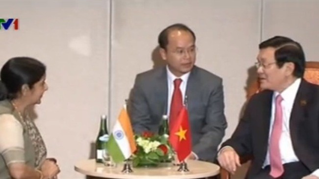 Президент СРВ Чыонг Тан Шанг принял министра иностранных дел Индии - ảnh 1